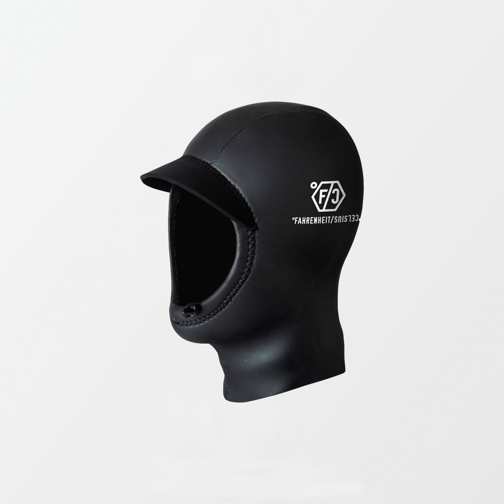 Japanese wetsuit hood smooth rubber layer made by Fahrenheit Celsius